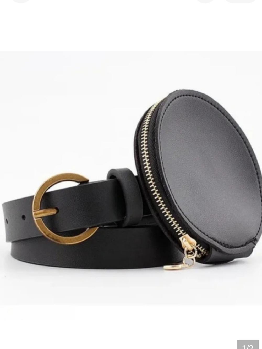 Black Circle Coin Purse Belt Bag
